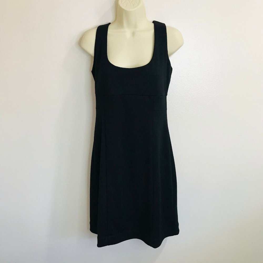 Vintage Y2K 90s BB Dakota Black Dress Size Medium M Knit Square Neckline